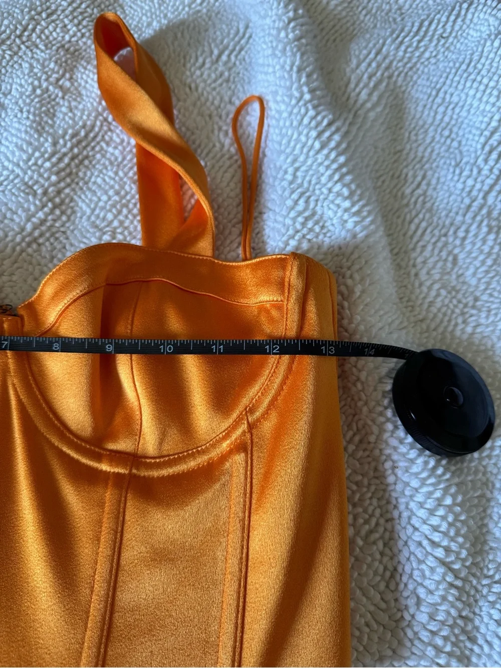 Alice + Olivia Orange Satin Corset Crop Top - Picture 4 of 5